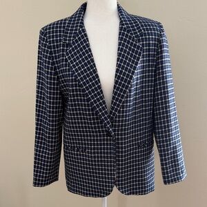 Worthington Woman's 6 Royal Blue, Black & White Blazer